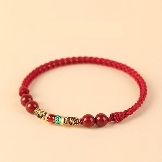 Feng Shui Koi Fish & Cinnabar Red String Bracelet