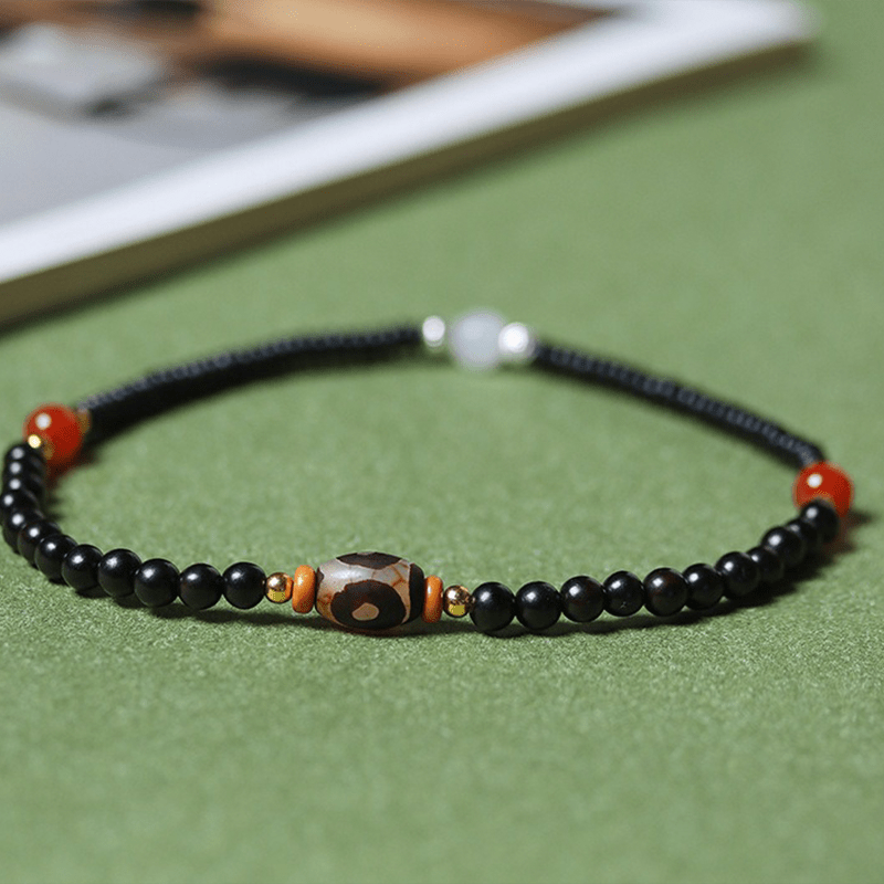 Black Sandalwood & Agate Double Circle Bracelet - Buddha Nature