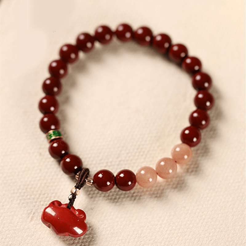 Cinnabar Bracelet with Lucky Charm - Buddha Nature