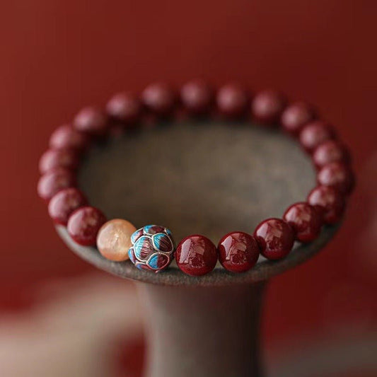 Cinnabar & Lotus Bracelet - Inner Peace & Protection - Buddha Nature