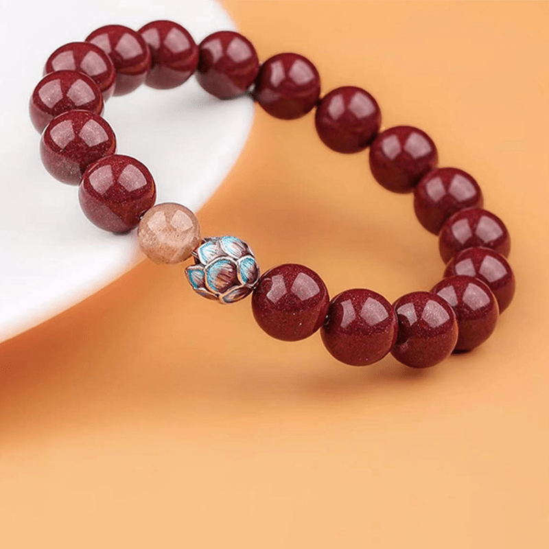 Cinnabar & Lotus Bracelet - Inner Peace & Protection - Buddha Nature