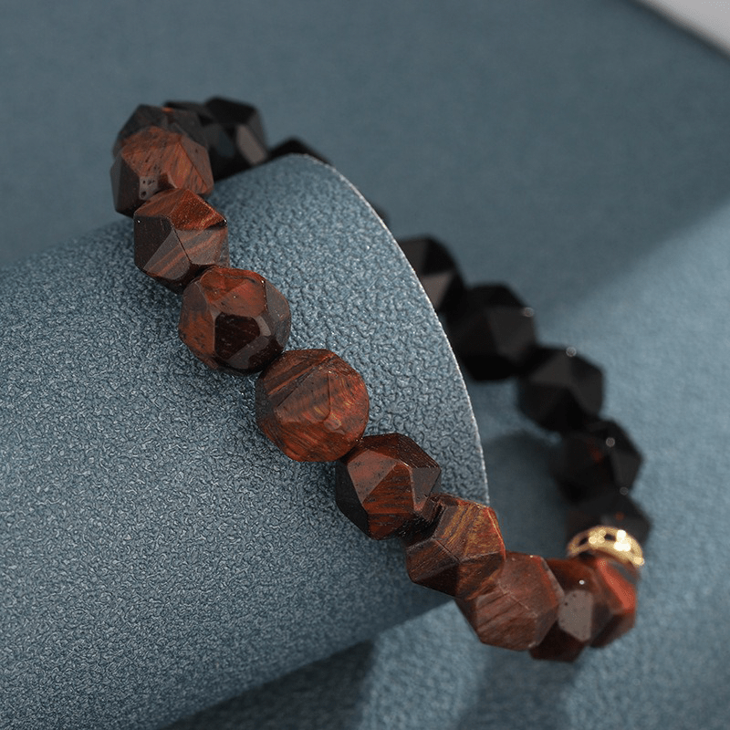 Diamond - cut Natural Tiger's Eye Bracelet - Buddha Nature