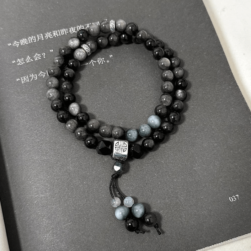 Double Layer Obsidian Bracelet - Buddha Nature