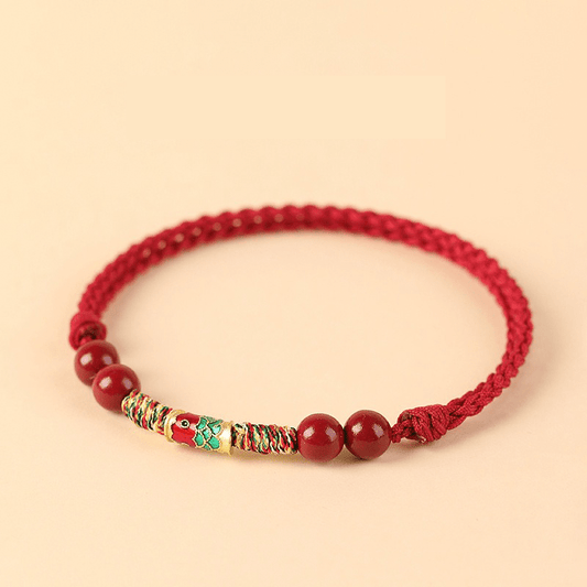 Feng Shui Koi Fish & Cinnabar Red String Bracelet - Buddha Nature