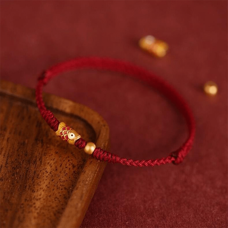 Feng Shui Koi Fish Lucky Red String Bracelet - Buddha Nature