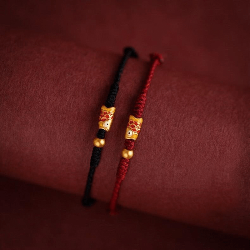 Feng Shui Koi Fish Lucky Red String Bracelet - Buddha Nature