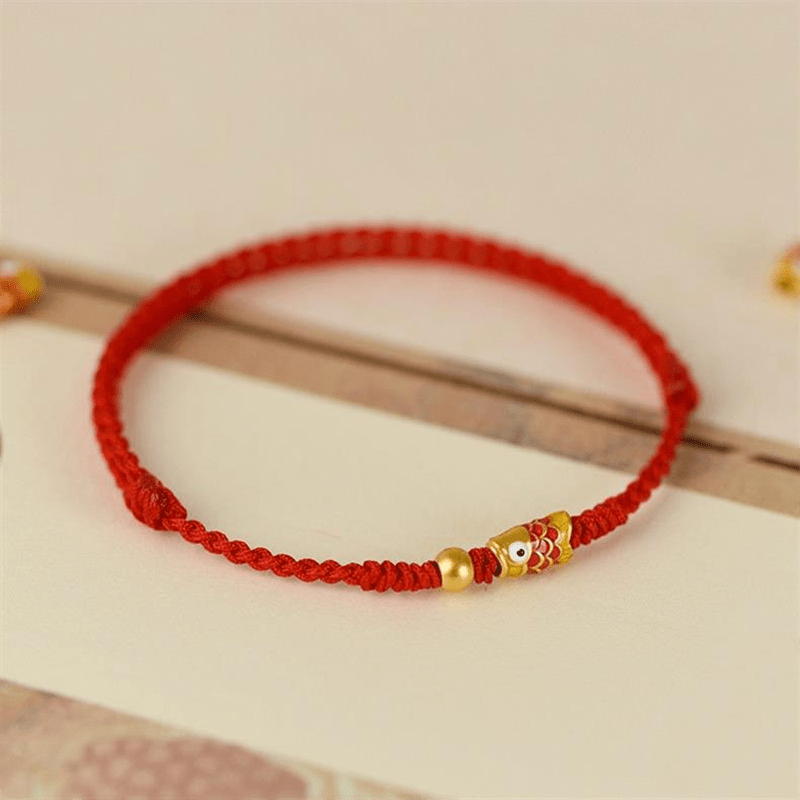 Feng Shui Koi Fish Lucky Red String Bracelet - Buddha Nature