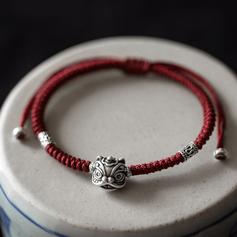 Feng Shui Lion Dance Red String Bracelet - Buddha Nature