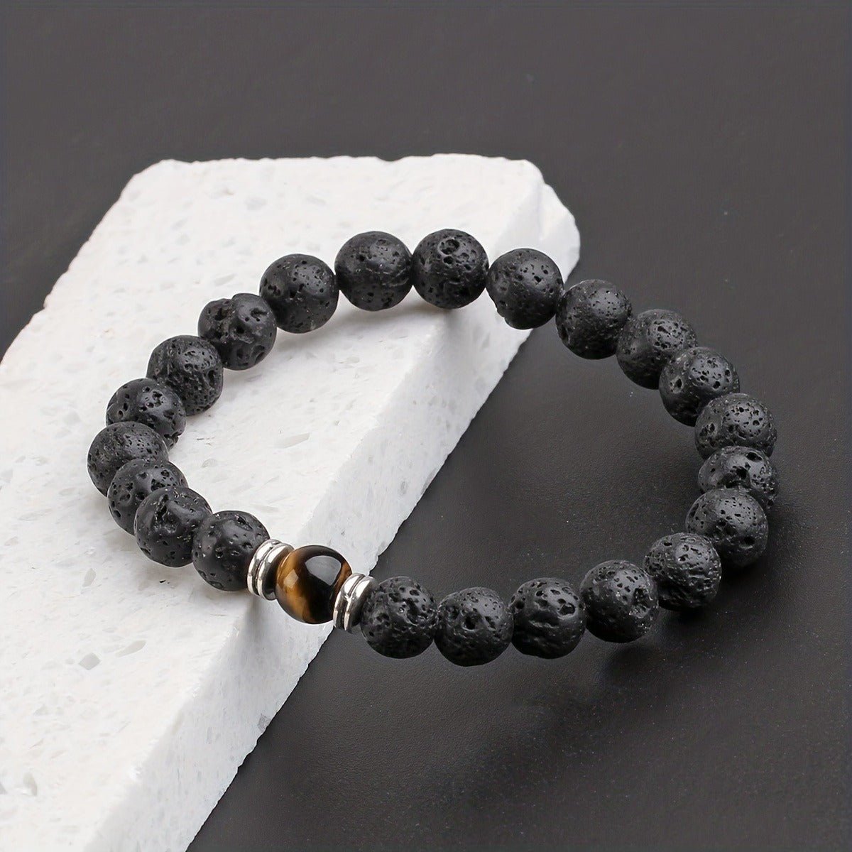 Gold Tiger Eyes Grounding Lava Stone Bracelets - Calming & Grounding - Buddha Nature