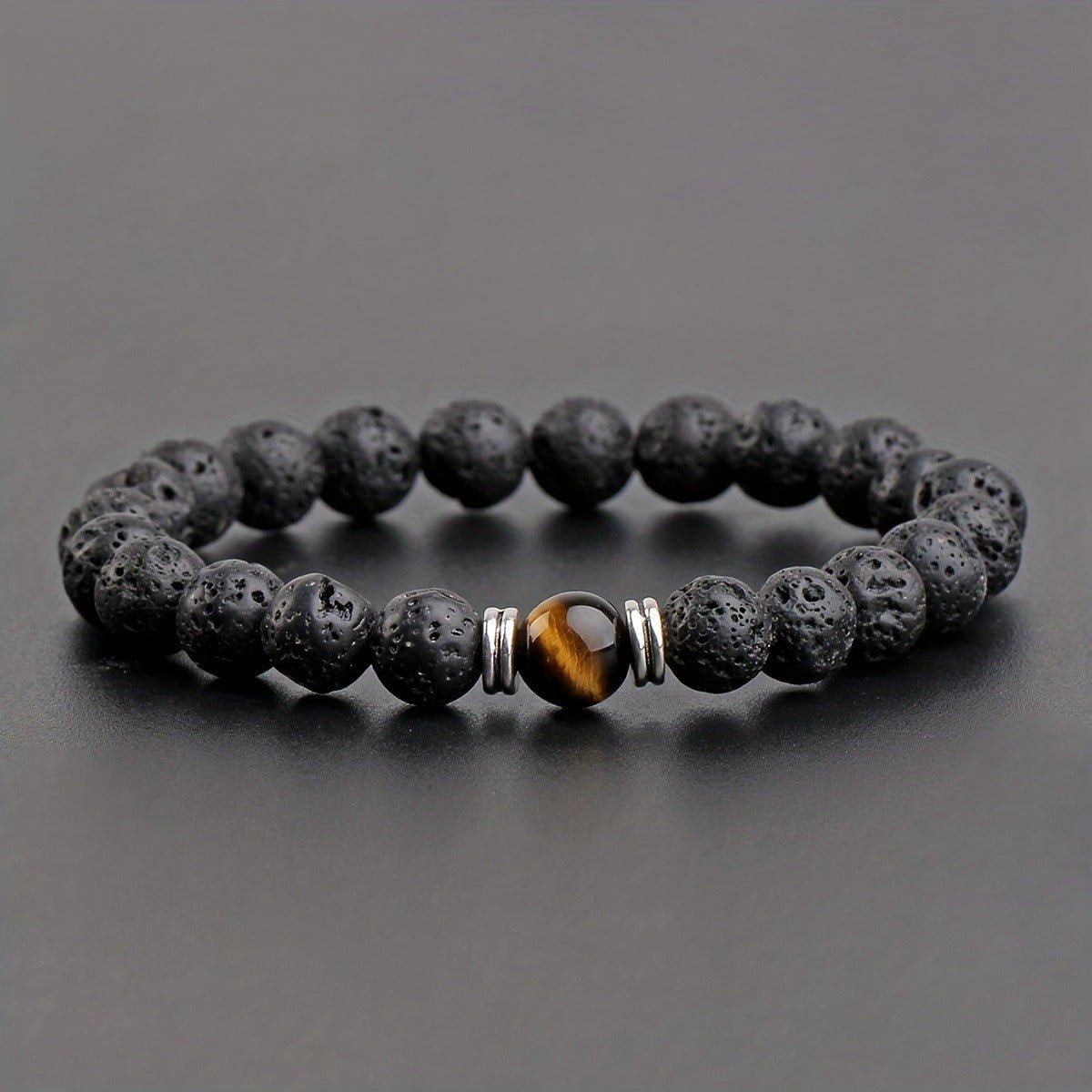 Gold Tiger Eyes Grounding Lava Stone Bracelets - Calming & Grounding - Buddha Nature