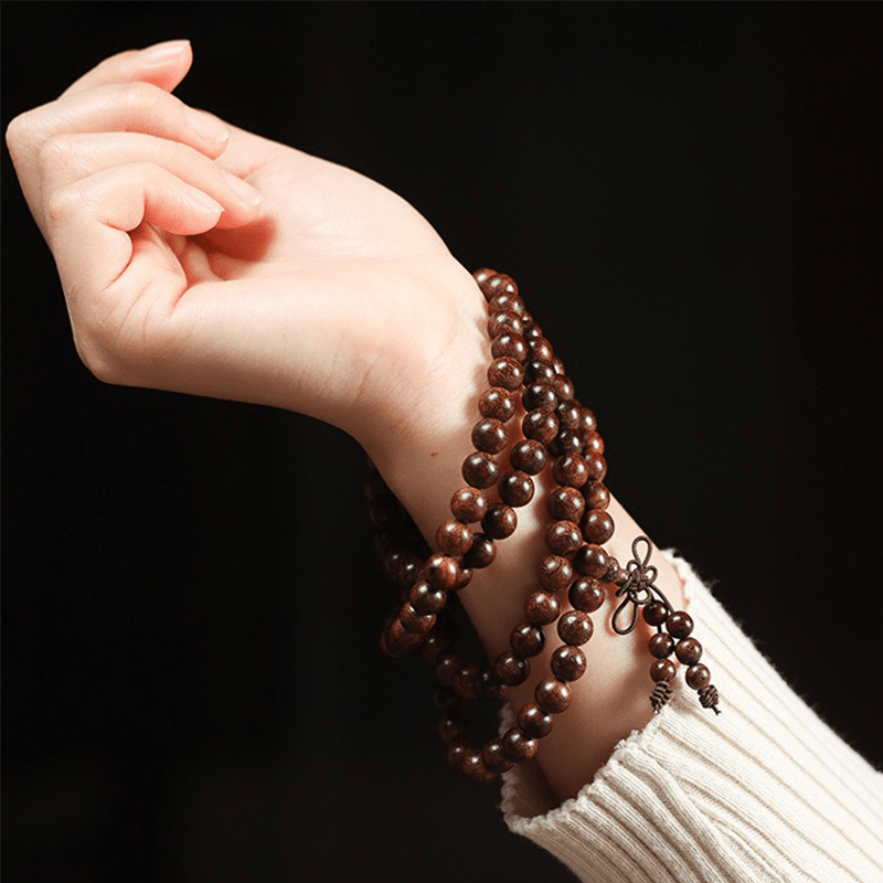 Golden Sandalwood 108 Bead Bracelet - Buddha Nature