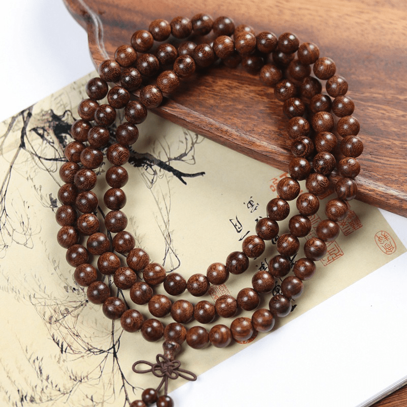 Golden Sandalwood 108 Bead Bracelet - Buddha Nature