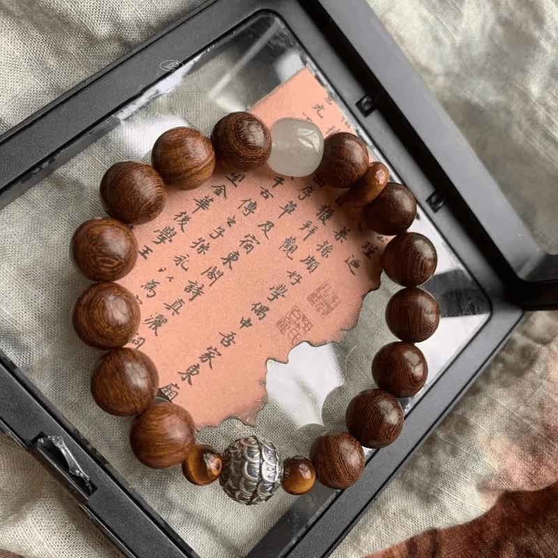 Golden Sandalwood & Tiger's Eye Bracelet - Buddha Nature