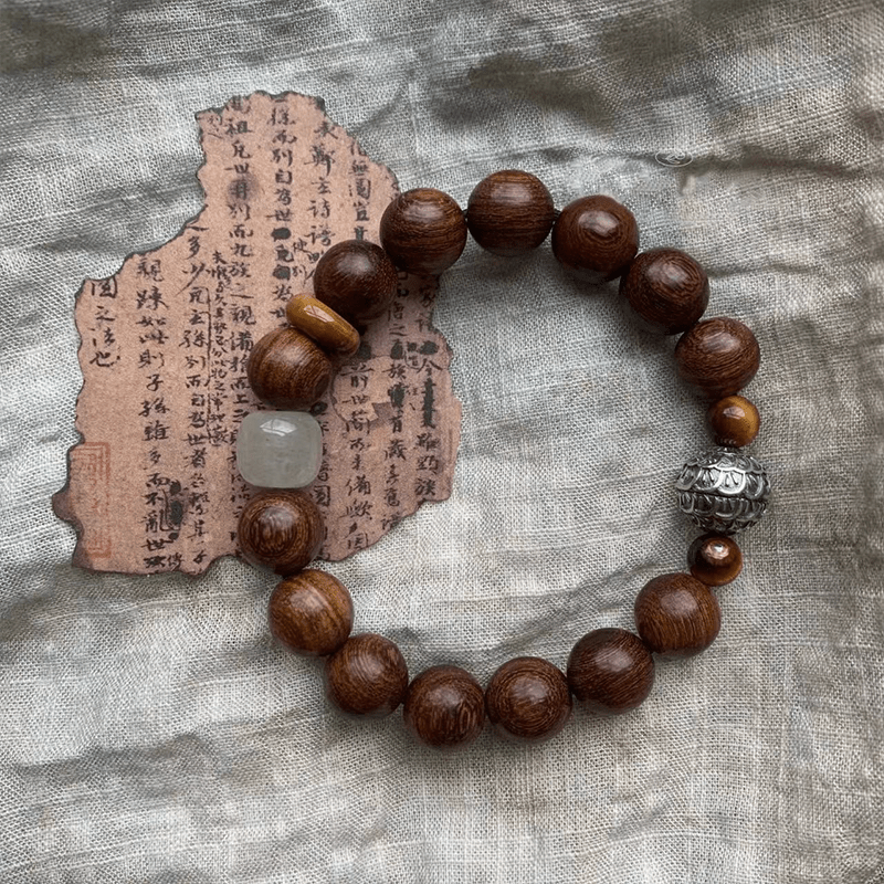 Golden Sandalwood & Tiger's Eye Bracelet - Buddha Nature