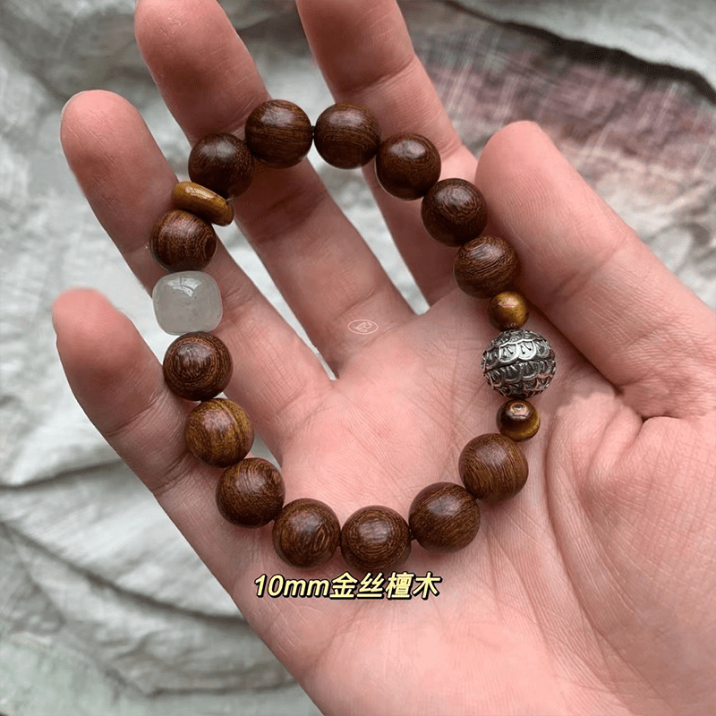 Golden Sandalwood & Tiger's Eye Bracelet - Buddha Nature