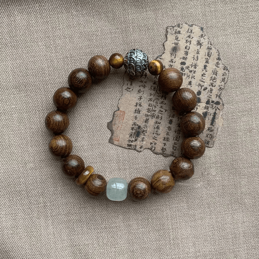 Golden Sandalwood & Tiger's Eye Bracelet - Buddha Nature