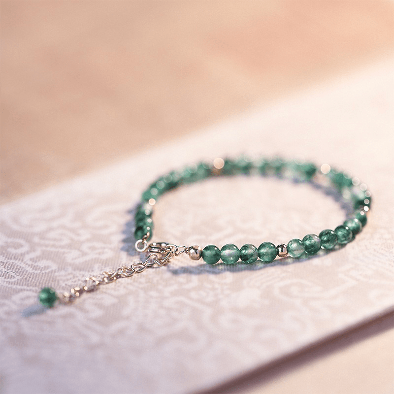 Green Water Grass Chalcedony Agate Prayer Beads Bracelet - Buddha Nature