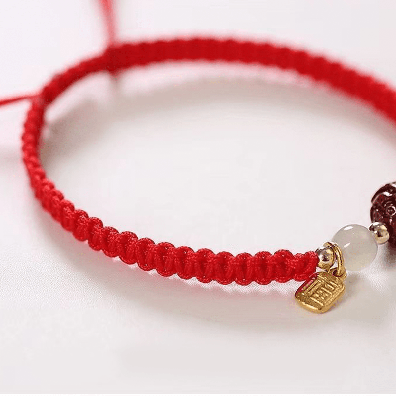 Lotus Cinnabar Lucky Charm Bracelet - Buddha Nature