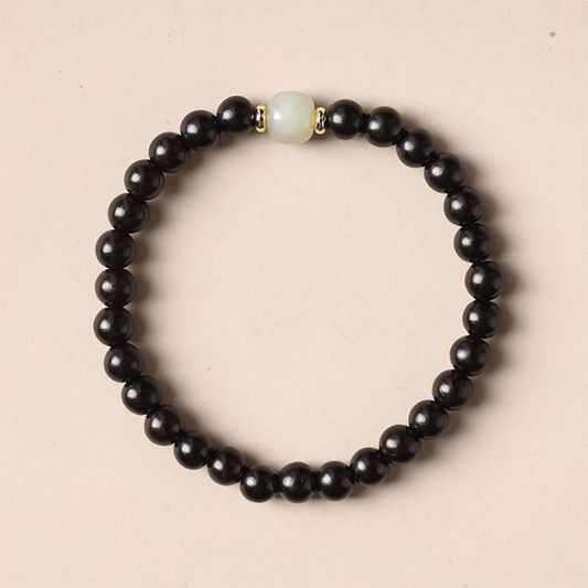 Natural Ebony & Jade Bracelet - Buddha Nature