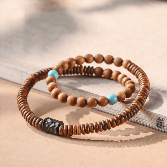 Natural Sandalwood Double Circle Bracelet - Buddha Nature