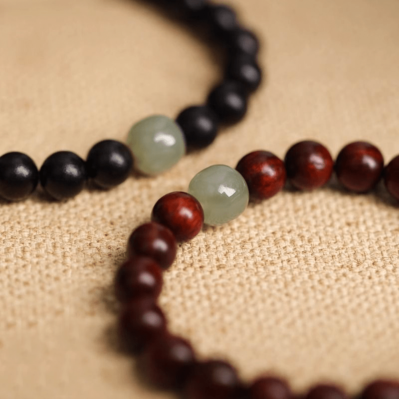 Natural Sandalwood & Jade Bracelet - Buddha Nature