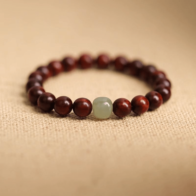 Natural Sandalwood & Jade Bracelet - Buddha Nature