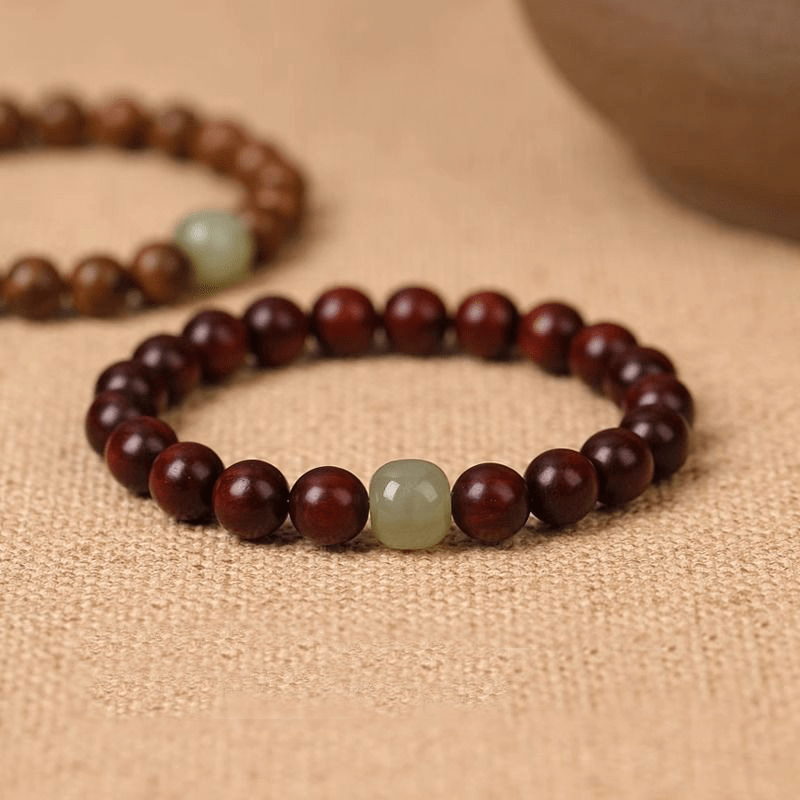 Natural Sandalwood & Jade Bracelet - Buddha Nature