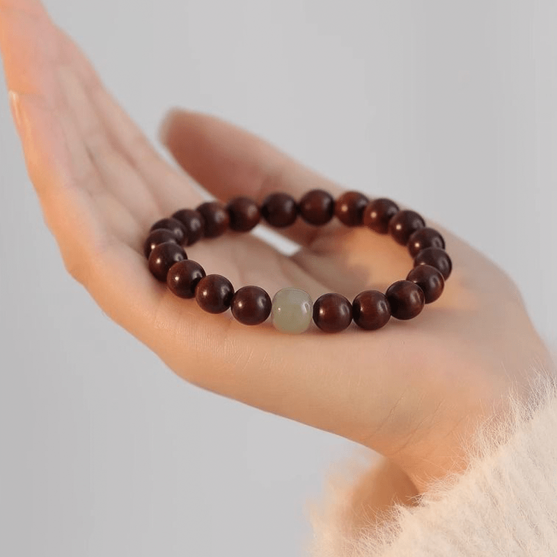 Natural Sandalwood & Jade Bracelet - Buddha Nature