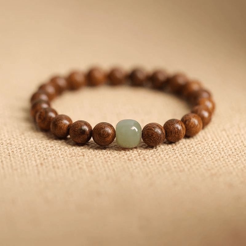 Natural Sandalwood & Jade Bracelet - Buddha Nature