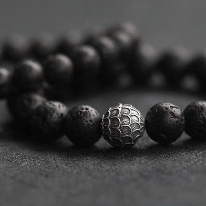 Natural Volcanic Stone Bracelet - Buddha Nature