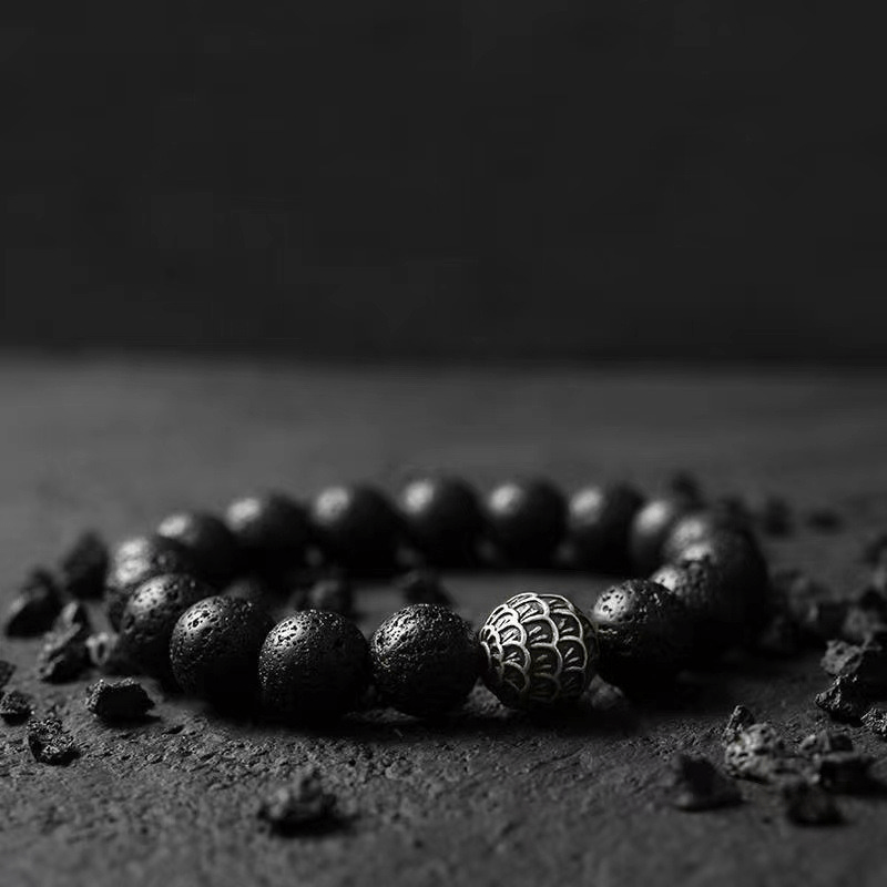 Natural Volcanic Stone Bracelet - Buddha Nature