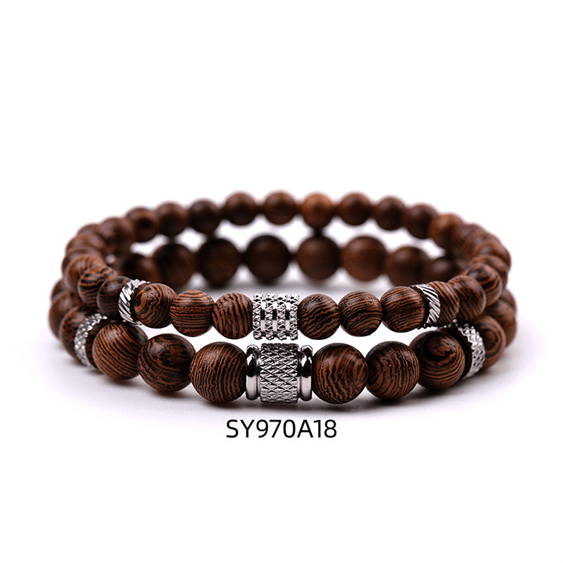 Natural Wenge Wood Bracelet - Buddha Nature