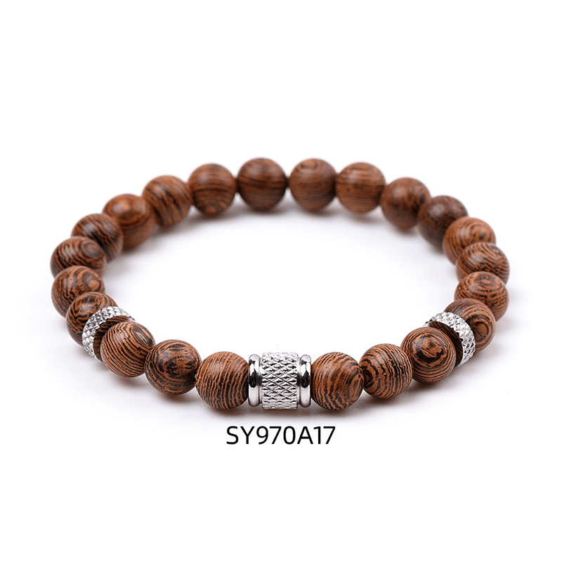 Natural Wenge Wood Bracelet - Buddha Nature