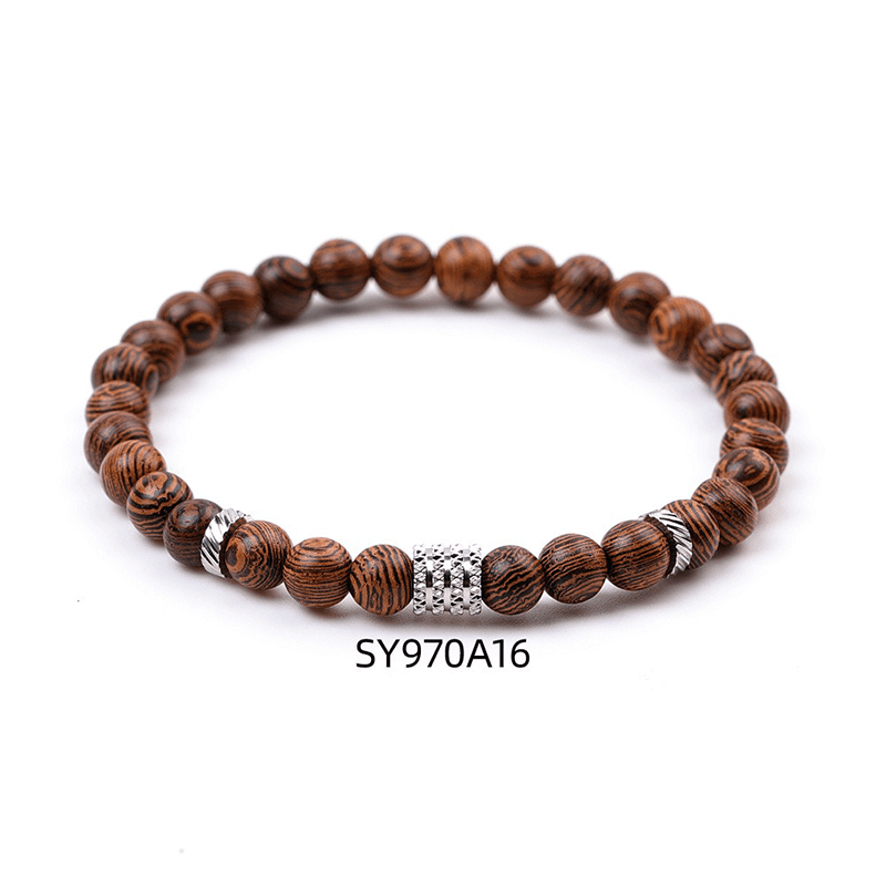 Natural Wenge Wood Bracelet - Buddha Nature