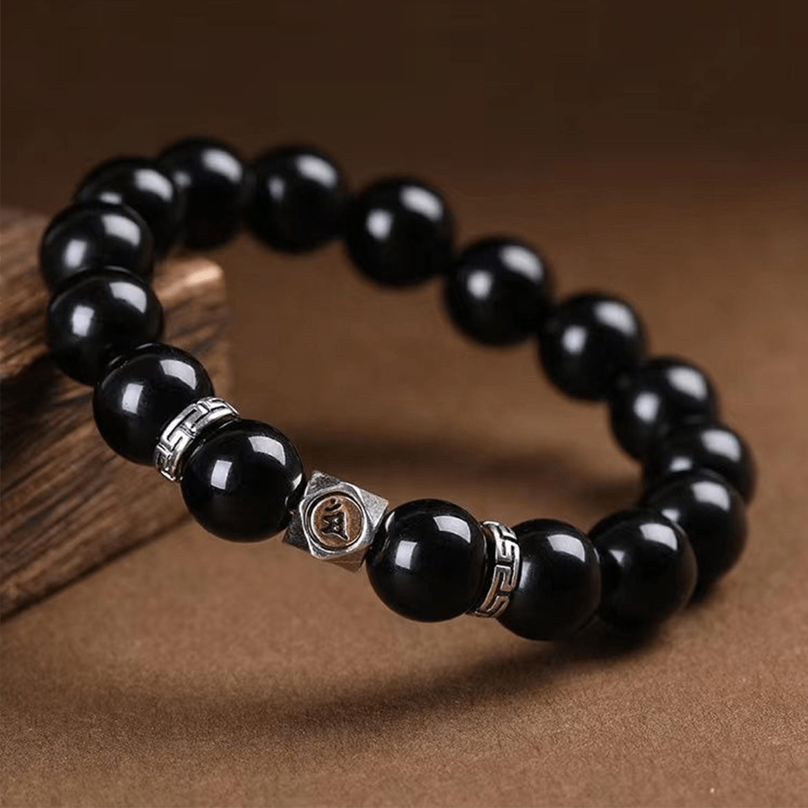 Obsidian Zodiac Birth Deity Bracelet - Buddha Nature